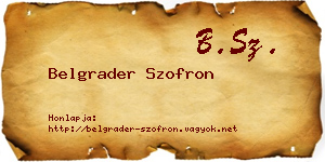 Belgrader Szofron névjegykártya